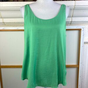 Banana Republic Fresh Green lined chiffon Sleeveless blouse scoop neck and back